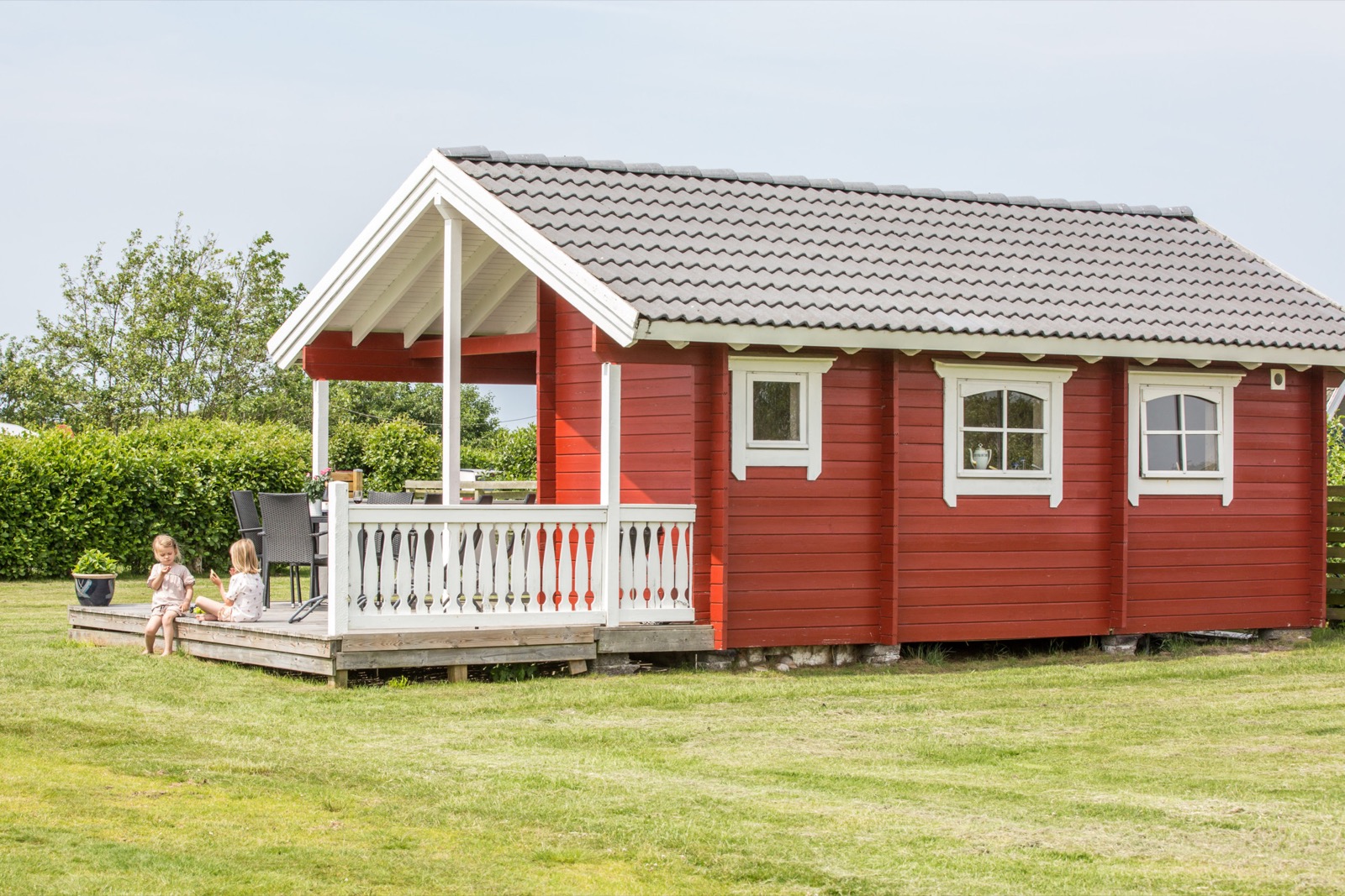 Hytte - Fanøhytte set udefra, på Rødgaard Camping